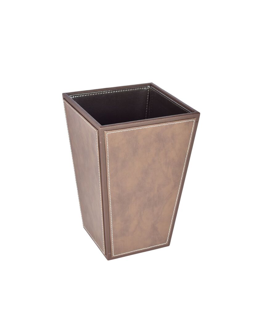 Modern Faux Leather with Dual Tone Style Dustbin | 2.5 L | 7 x 10 inches