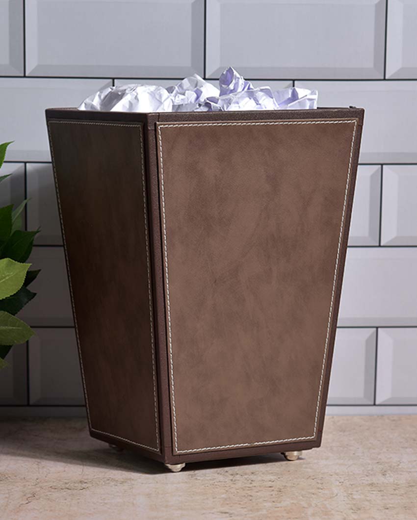 Modern Faux Leather with Dual Tone Style Dustbin | 2.5 L | 7 x 10 inches