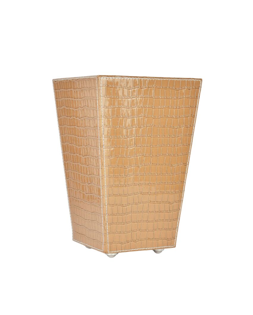 Chic Faux Leather with Stylish Design for Various Spaces Dustbin | 2.5 L | 7 x 10 inches