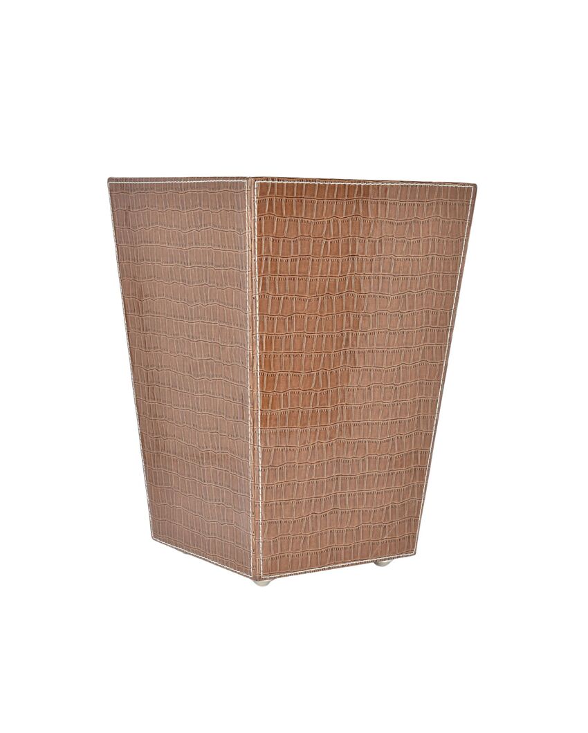 Chic Faux Leather with Stylish Design for Various Spaces Dustbin | 2.5 L | 7 x 10 inches