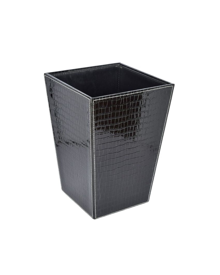 Chic Faux Leather with Stylish Design for Various Spaces Dustbin | 2.5 L | 7 x 10 inches