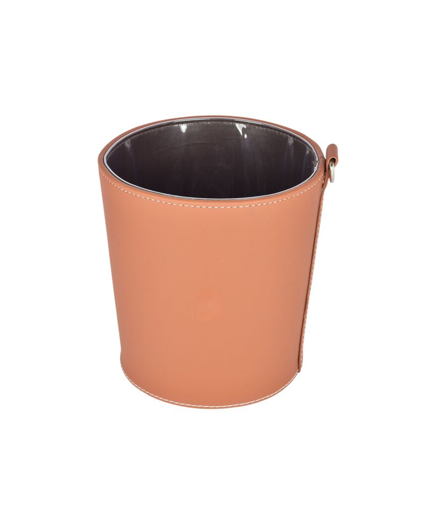 Compact Faux Leather for Small Spaces Dustbin | 2.5 L | 7 x 7 inches