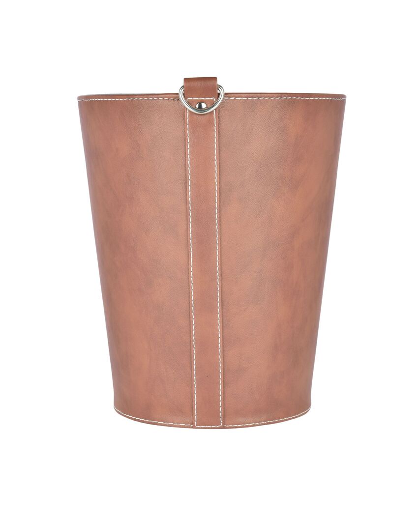 Large Faux Leather with Refined Aesthetic Dustbin | 5 L | 9 x 11 inches