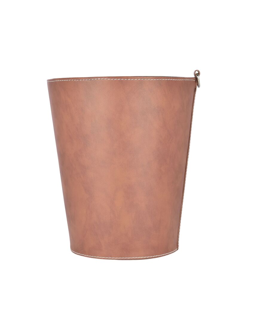 Large Faux Leather with Refined Aesthetic Dustbin | 5 L | 9 x 11 inches