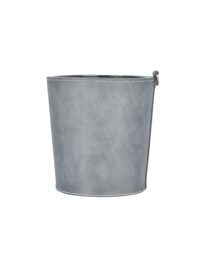 Compact Faux Leather for Small Spaces Dustbin | 2.5 L | 7 x 7 inches