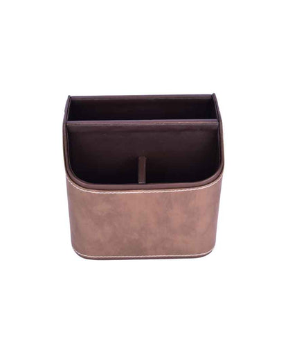 Stylish Organization 5 Section Leatherette Cutlery Holder | 6 x 7 x 7 inches