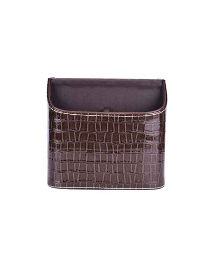 Textured Elegance 5 Section Leatherette Croc Cutlery Holder | 6 x 7 x 7 inches