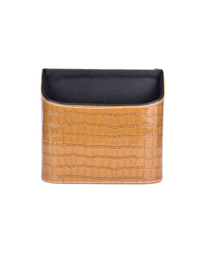 Textured Elegance 5 Section Leatherette Croc Cutlery Holder | 6 x 7 x 7 inches