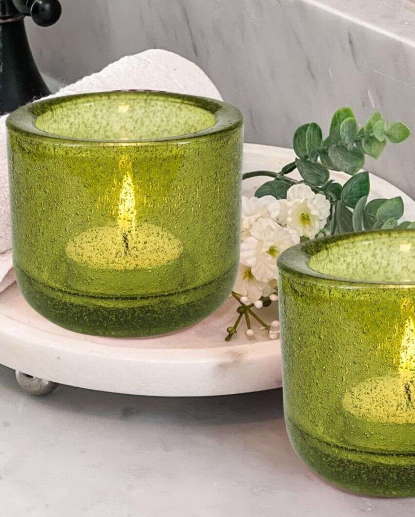 Elegant Glass Votive Tealight Candle Holder | Set of 4 | 3 inches