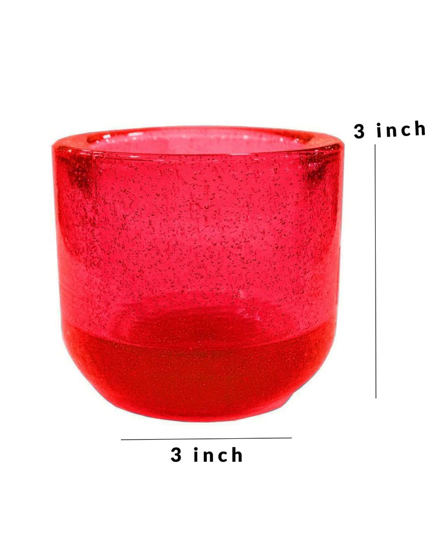 Elegant Glass Votive Tealight Candle Holder | Set of 4 | 3 inches