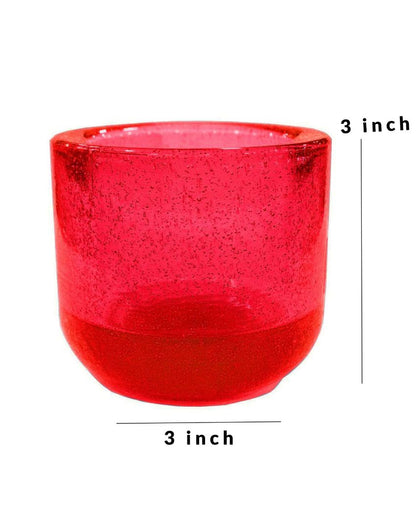 Elegant Glass Votive Tealight Candle Holder | Set of 4 | 3 inches