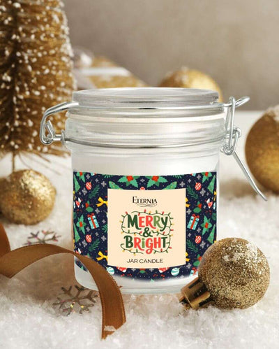 Eternia Merry & Bright Christmas Jar Candle | 4 x 2 x 4 inches