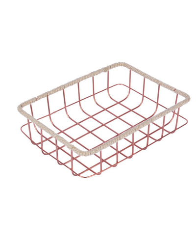 Copper Rectangle Metal Wire Basket Organizer | 9 x 12 x 4 inches