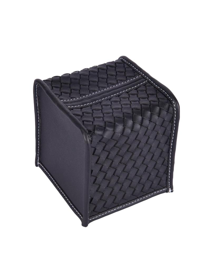 Premsons Vegan Faux Leather Square Tissue Box | 5 x 5 inches