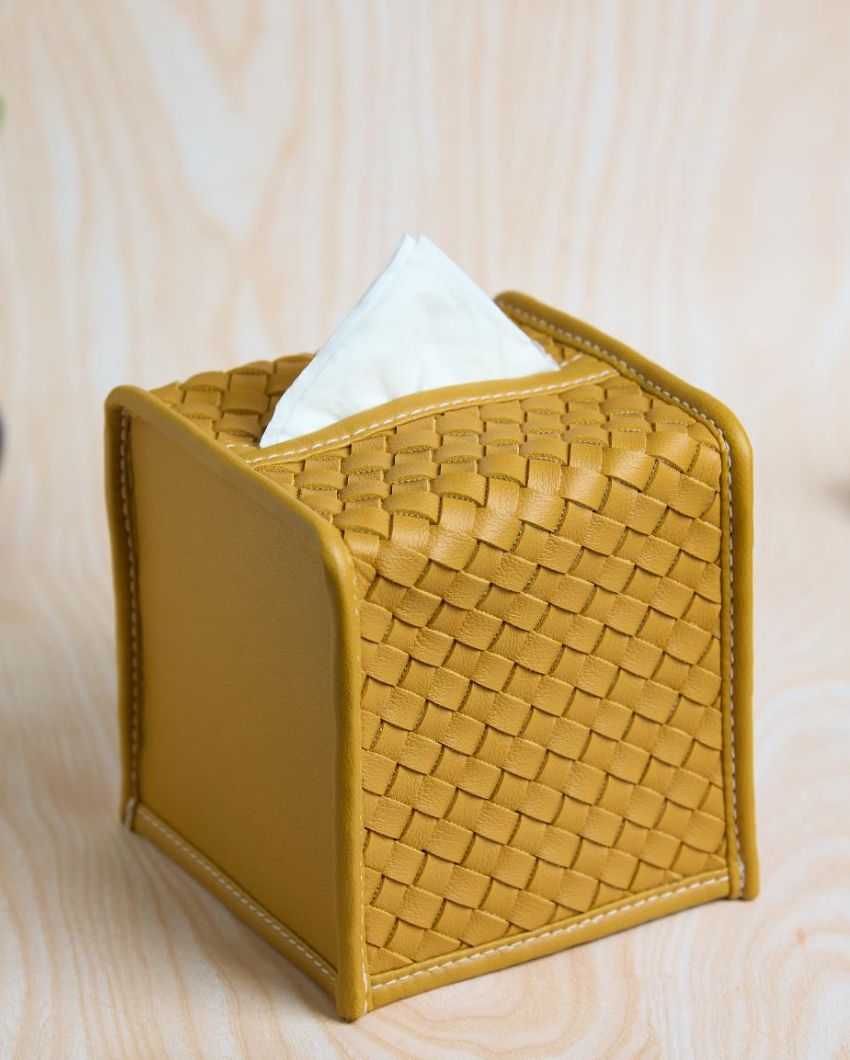 Premsons Vegan Faux Leather Square Tissue Box | 5 x 5 inches