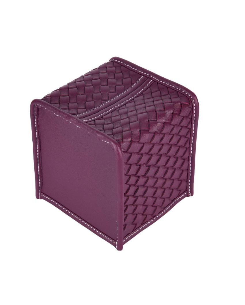 Premsons Vegan Faux Leather Square Tissue Box | 5 x 5 inches