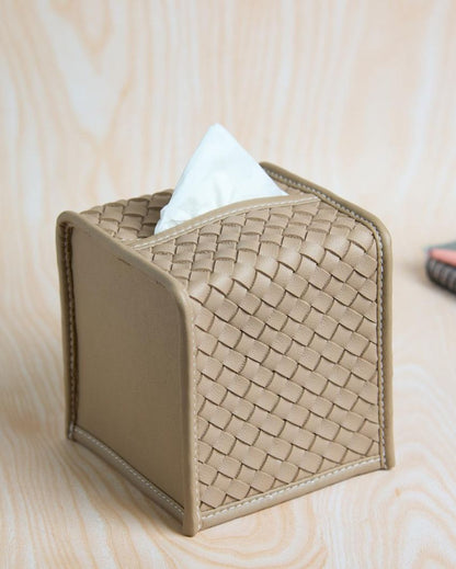 Premsons Vegan Faux Leather Square Tissue Box | 5 x 5 inches