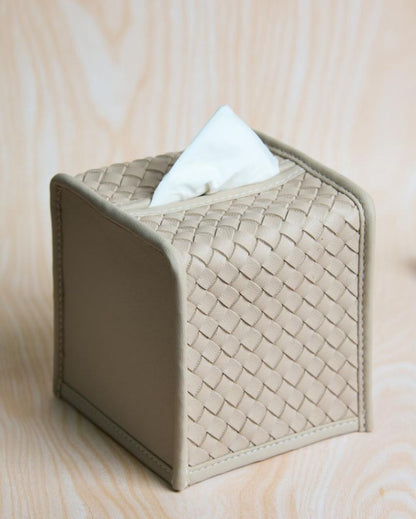 Premsons Vegan Faux Leather Square Tissue Box | 5 x 5 inches