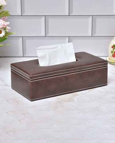 Premium Design Leatherette Tissue Holder | 11 x 6 x 3 inches