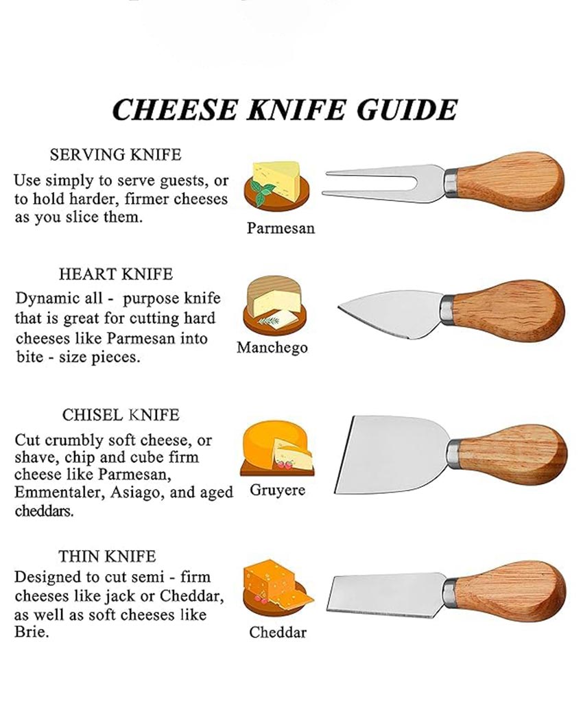 Handcrafted Cheese Board With Knife Set | 13 x 3 inches