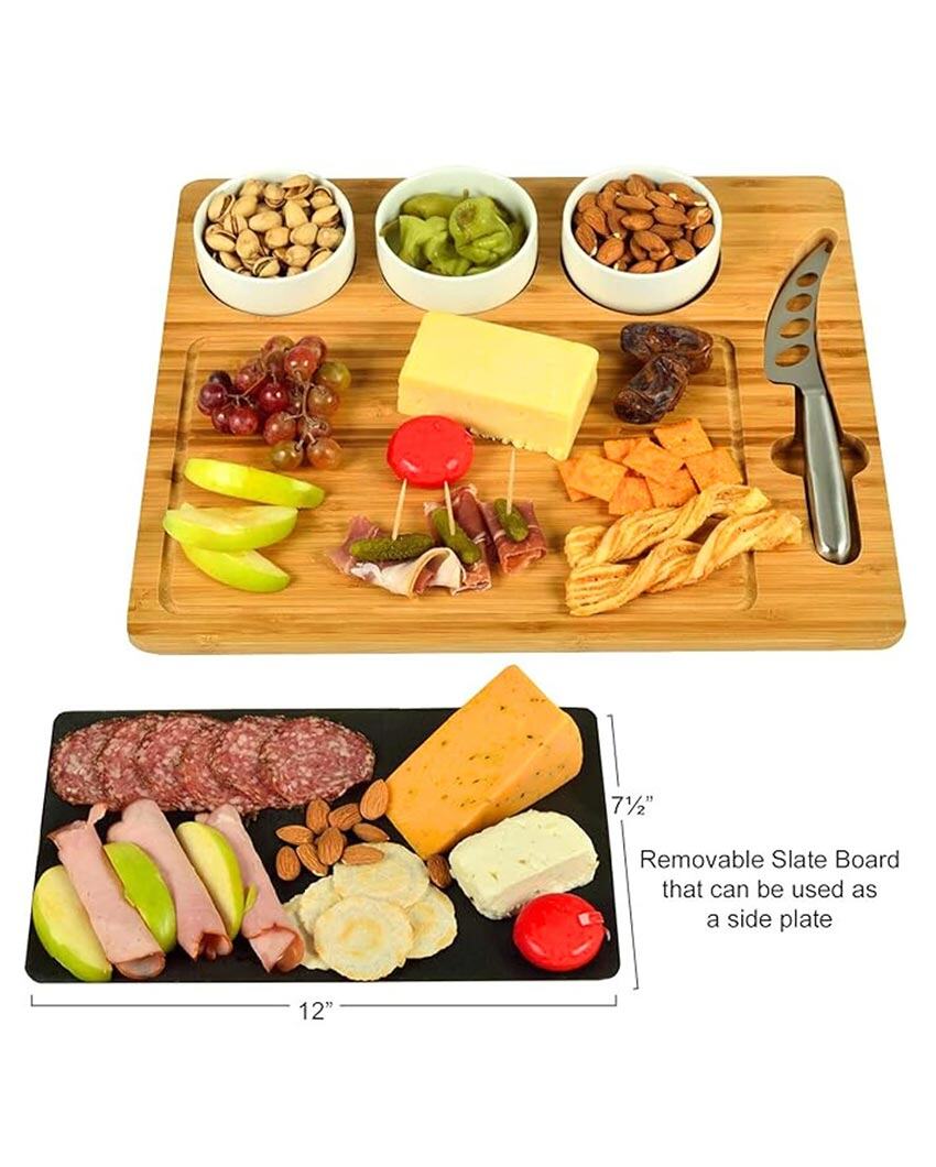 Versatile Bamboo Cheese Board Set | 15 x 13 inches