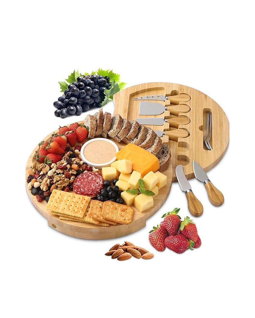 Modern Cheese Board With Knife & Server Set | 11 Pieces