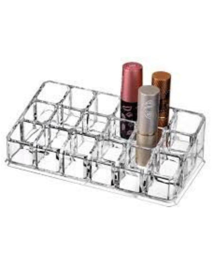 Clear Lipstick Acrylic Organizer Makeup Storage Holder | 4 x 10 x 2 inches