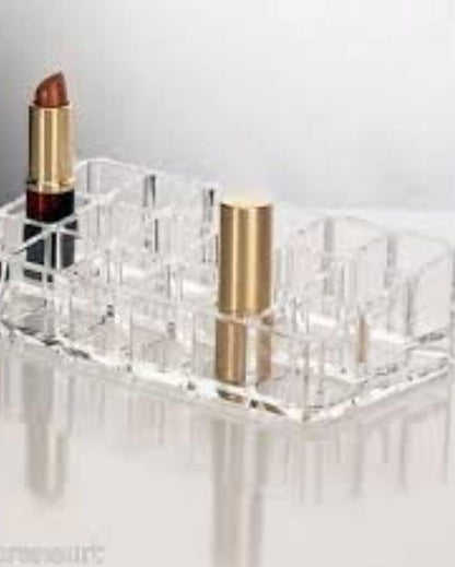 Clear Lipstick Acrylic Organizer Makeup Storage Holder | 4 x 10 x 2 inches