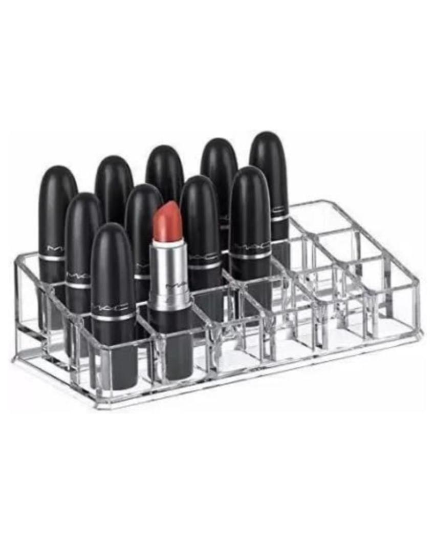 Clear Lipstick Acrylic Organizer Makeup Storage Holder | 4 x 10 x 2 inches