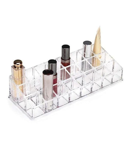 Clear Lipstick Acrylic Organizer Makeup Storage Holder | 4 x 10 x 2 inches