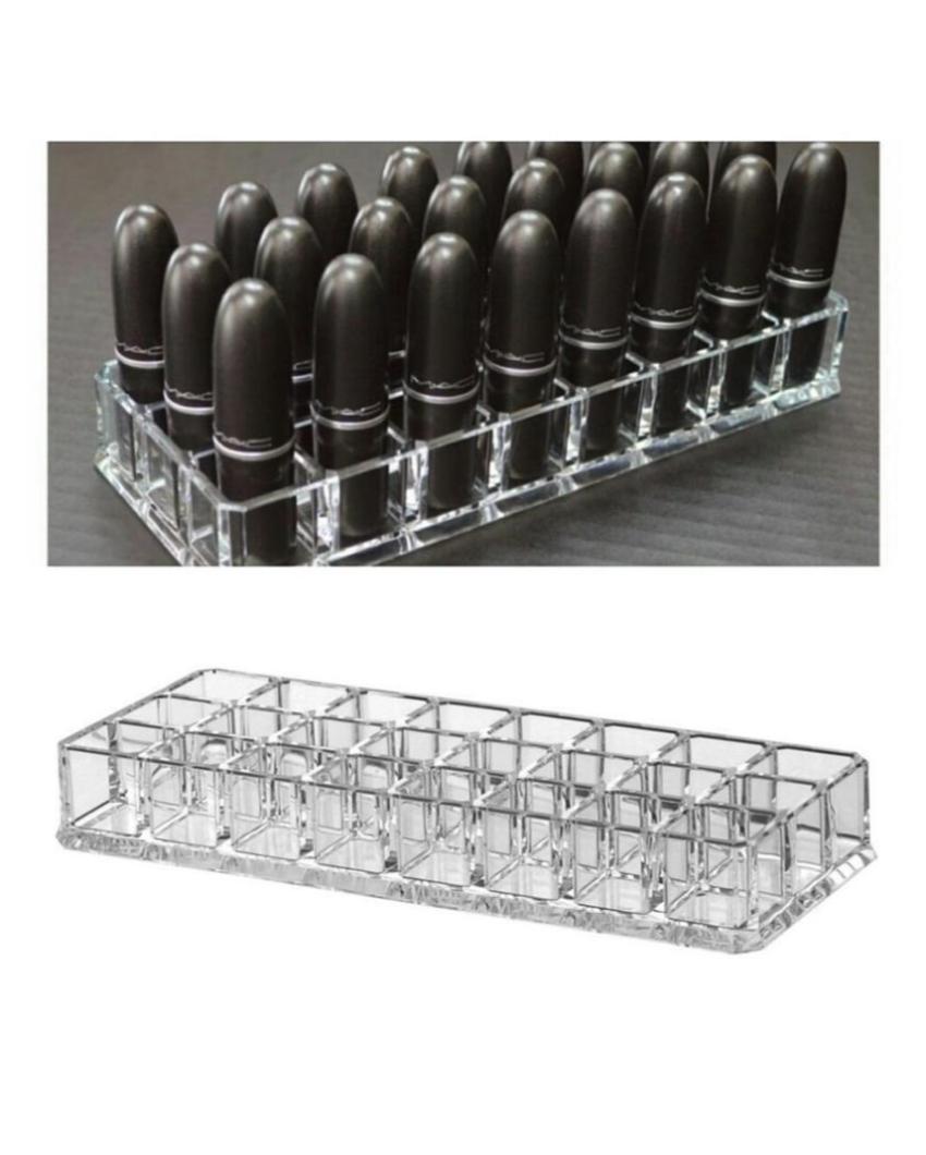 Clear Lipstick Acrylic Organizer Makeup Storage Holder | 4 x 10 x 2 inches