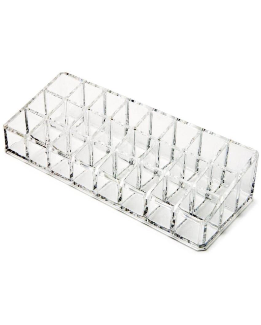 Clear Lipstick Acrylic Organizer Makeup Storage Holder | 4 x 10 x 2 inches