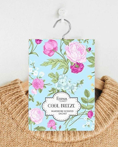 Fresh Aromas for Closets Cool Breeze Design Wardrobe Sachet | Set of 3 | 11 x 7 inches