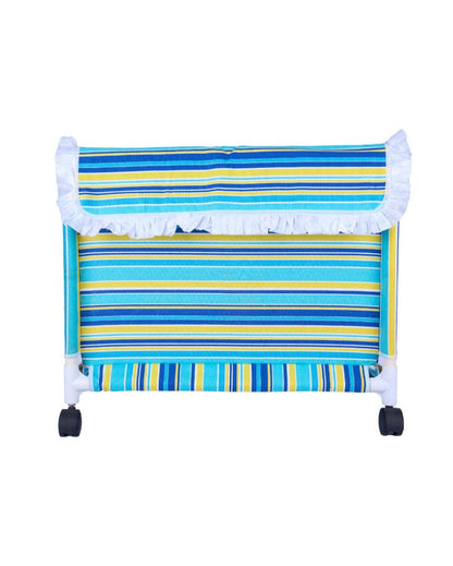 Distinctive Multicolor Rolling Laundry Basket | 23 x 21 x 11 inches