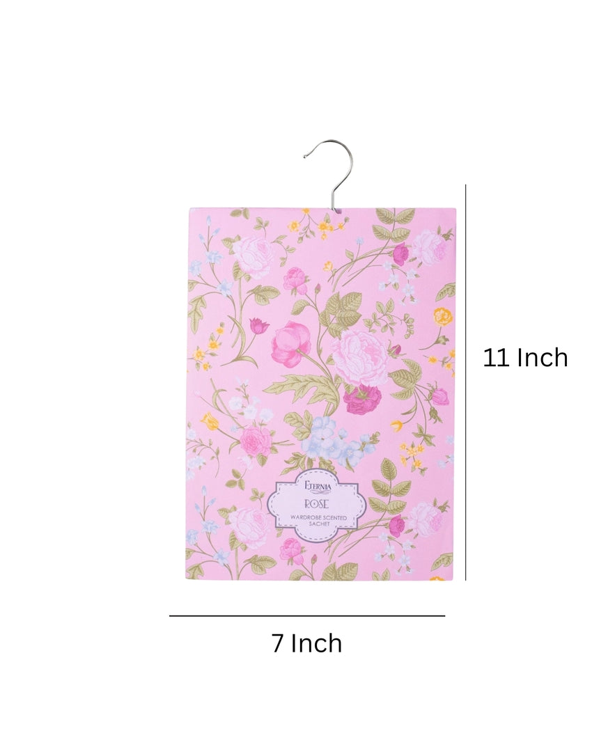 Fresh Aromas for Closets Rose Design Wardrobe Sachet | Set of 3 | 11 x 7 inches