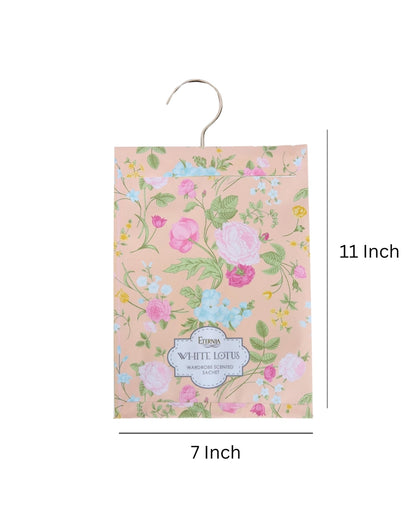 Fresh Aromas for Closets White Lotus Design Wardrobe Sachet | Set of 3 | 11 x 7 inches