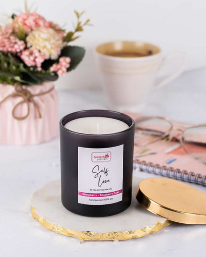 Self Love Positivity Candle Floral Scent for Emotional Healing | 22.9 x 20.3 cm / 9 x 8 inches