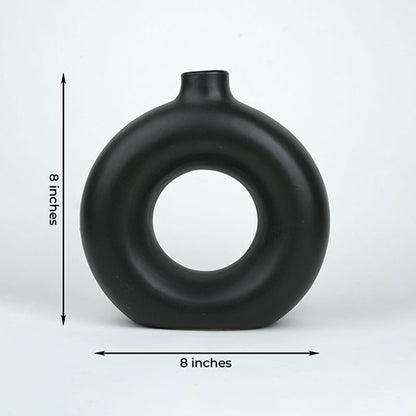 Donut Vase | 9 inches | Mint Blue, Black