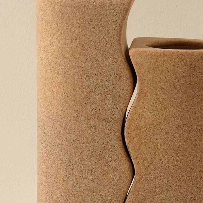 Unique Design Vases | Set Of 2 Beige