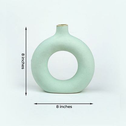 Donut Vase | 9 inches | Mint Blue, Black