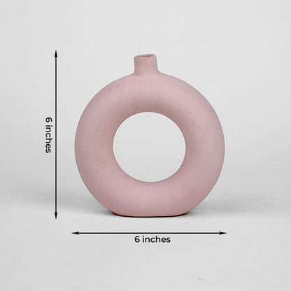 Donut Vase | 6 inches | Black, Off White, Grey, Pink, Yellow