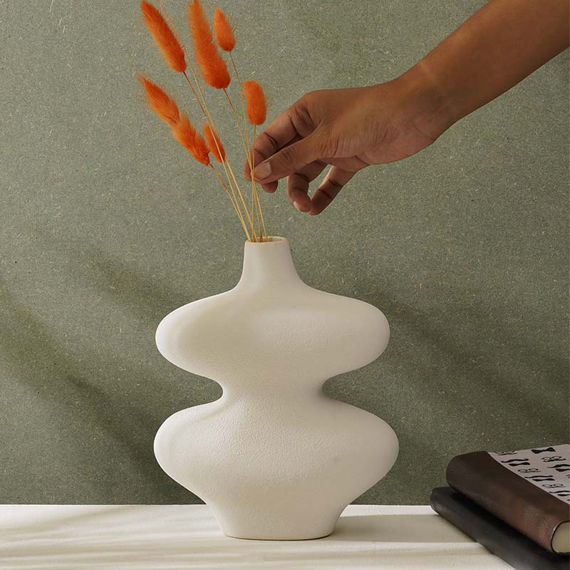 Classy Infinity Design Vase White