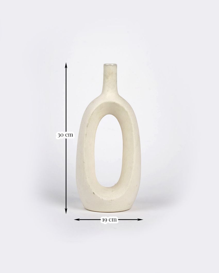 Maicosy White Ceramic Vase | Set of 3
