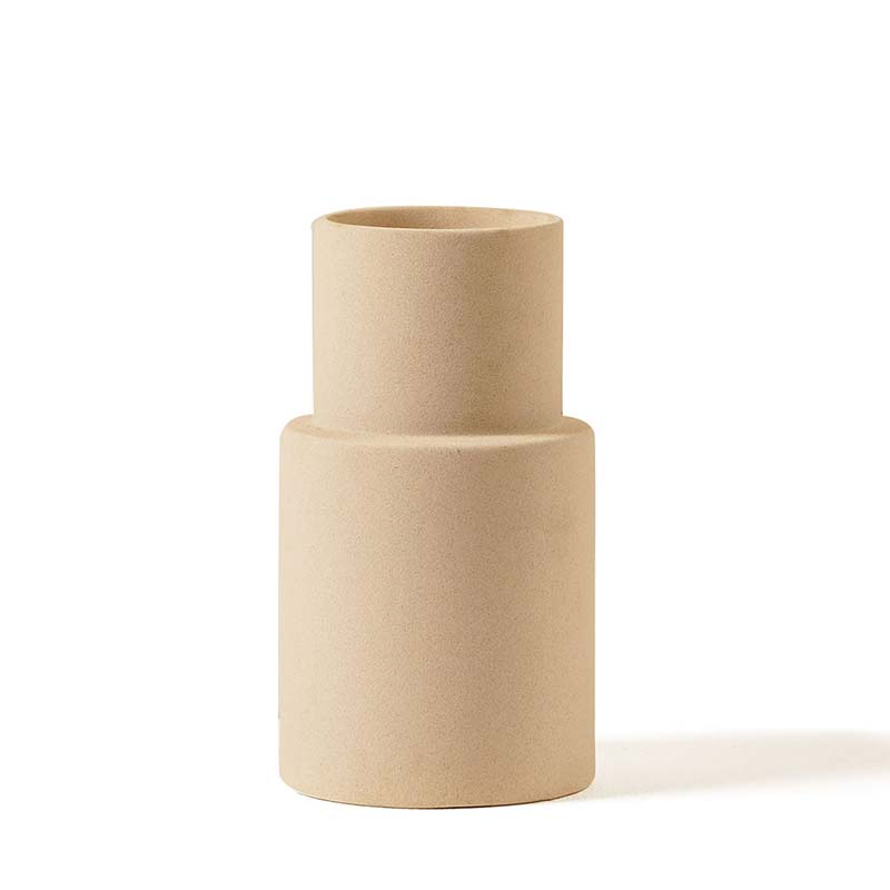 Bamboo Kane Design Vase Beige