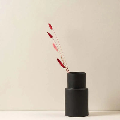 Bamboo Kane Design Vase Black