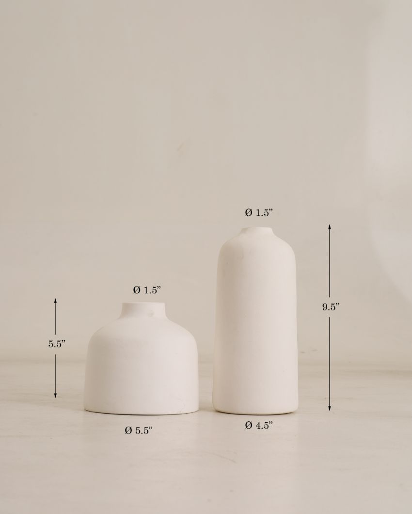 Kimono Ceramic Vase | Set of 3 White