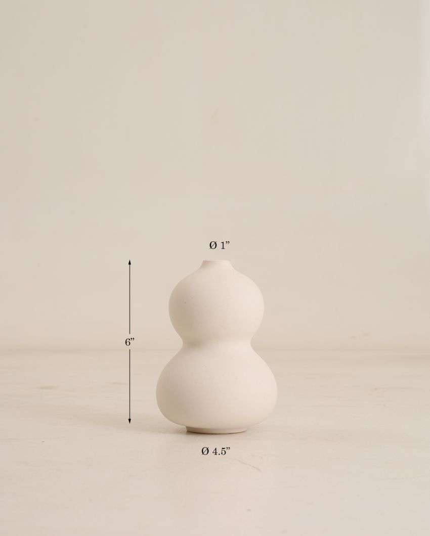 Burly White Ceramic Vase | Set of 3