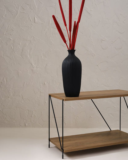 Saroi Black Ceramic Vase 12 Inches