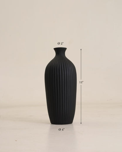 Saroi Black Ceramic Vase 12 Inches
