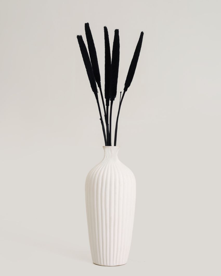 Saroi White Ceramic Vase 12 Inches